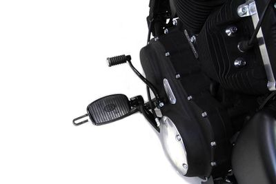 Framflyttade reglage V-Twin mittmonterade mini fotplattor blanksvart