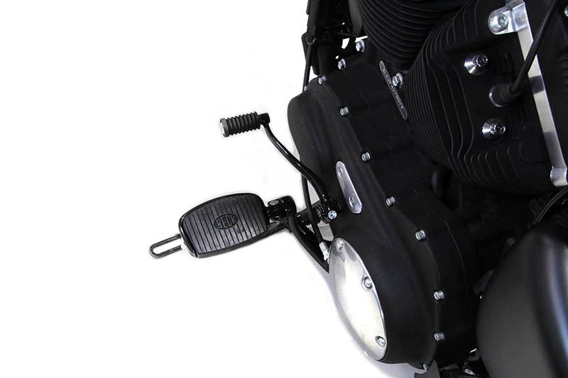 Framflyttade reglage V-Twin mittmonterade mini fotplattor blanksvart