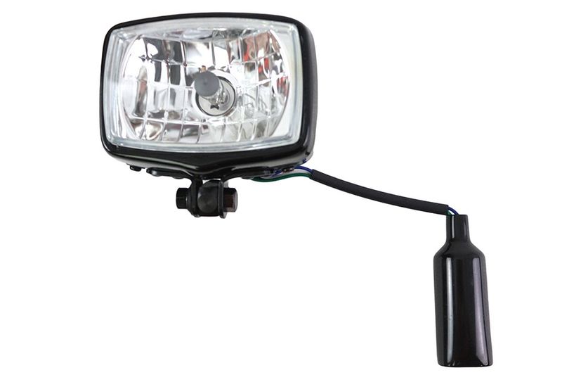 Strålkastare V-Twin Chopper rektangulär 12V svart