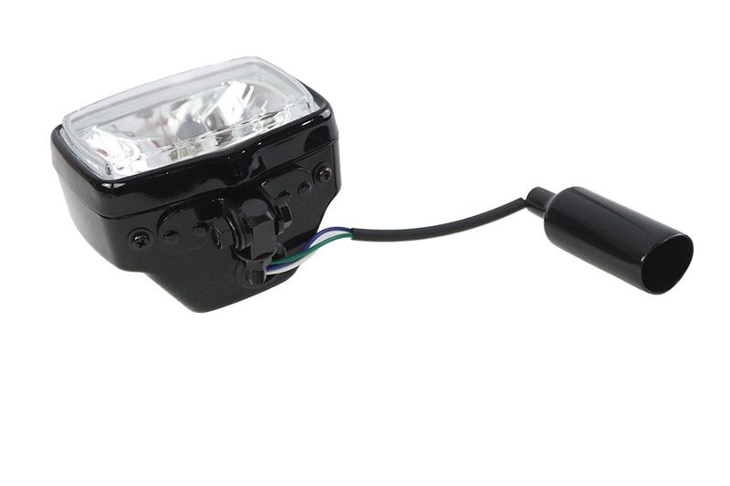 Strålkastare V-Twin Chopper rektangulär 12V svart