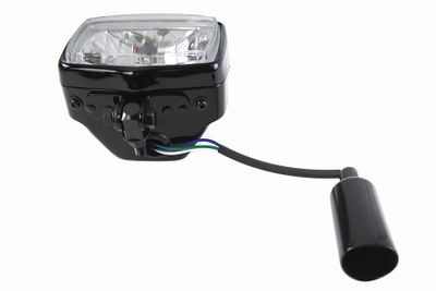 Strålkastare V-Twin Chopper rektangulär 12V svart
