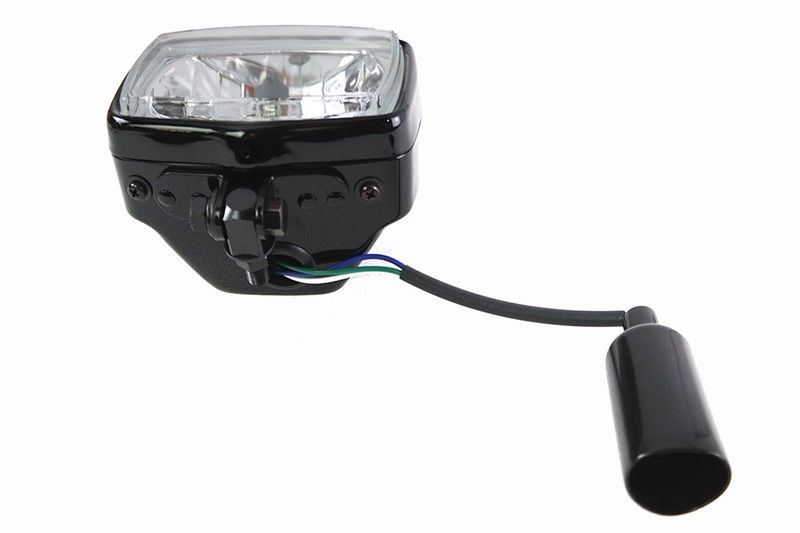 Strålkastare V-Twin Chopper rektangulär 12V svart