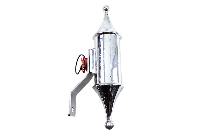 Baklykta V-Twin Finch Pawn krom rött glas