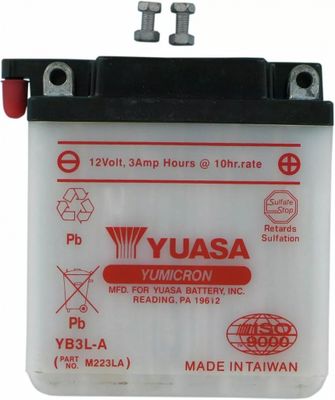 Batteri Yuasa Yumicron YB3L-A 12 V konventionellt 96,52 x 57 x 109,22 mm