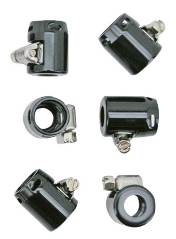 Gzp 6Pck Grooved Hose End 1/4+5/16Id Black