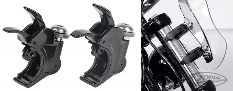 Monteringssats kåpa gaffelklämmor 39 mm svart 1/4 fairing