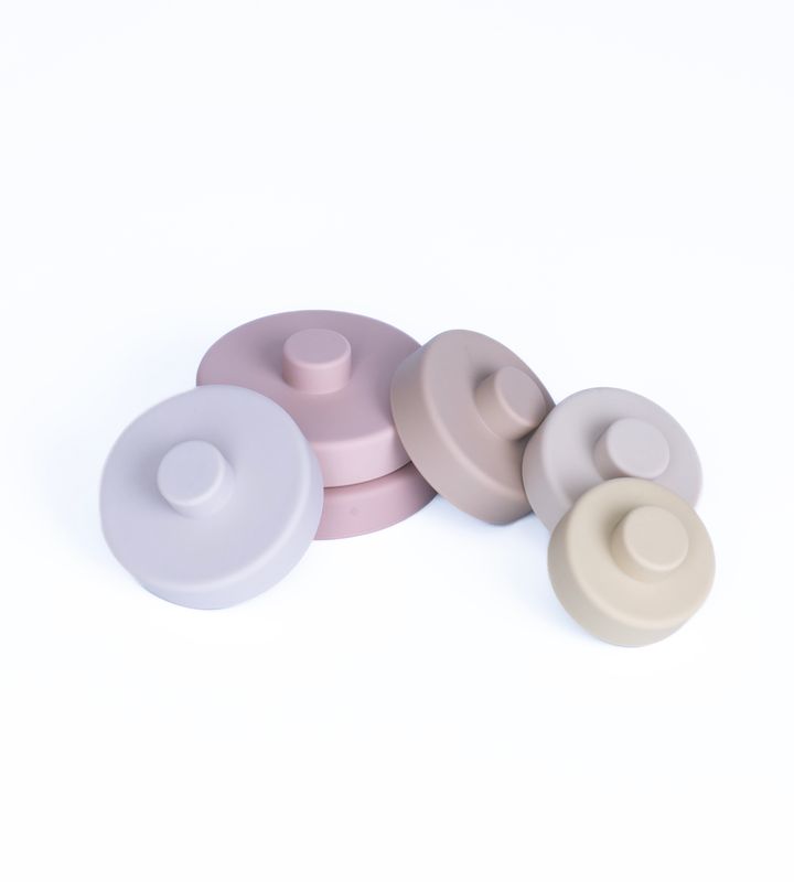 Silicone stacking toy pinkish