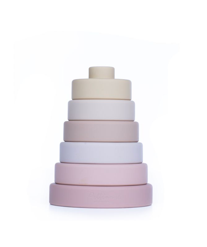 Silicone stacking toy pinkish