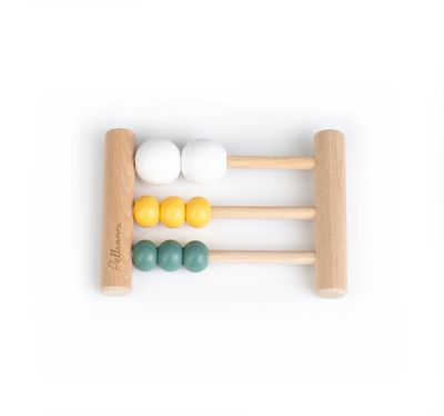 Maracas bébé en bois Nature/Blanc Pellianni - Dröm Design