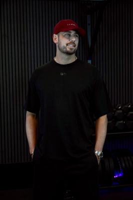 BLACK OVERSIZE T-SHIRT BLACK PRINT