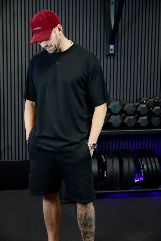 BLACK OVERSIZE T-SHIRT BLACK PRINT