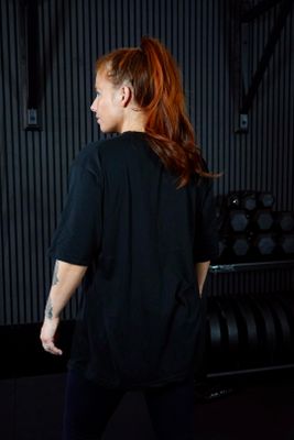 BLACK OVERSIZE T-SHIRT BLACK PRINT