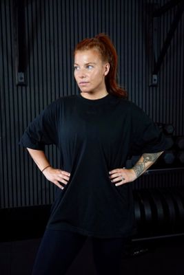 BLACK OVERSIZE T-SHIRT BLACK PRINT