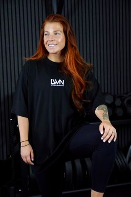 BLACK OVERSIZE T-SHIRT WHITE PRINT