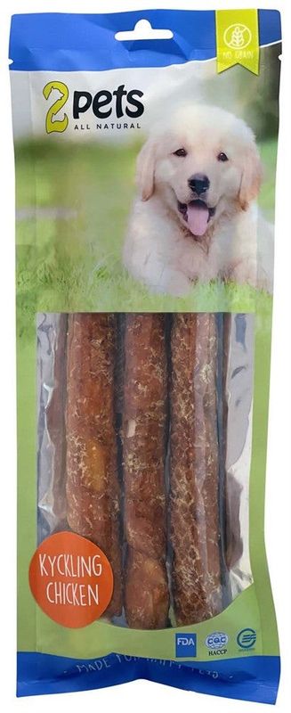 2pets Tuggrulle m kycklingfilé 28cm 3-pack,  250g x6