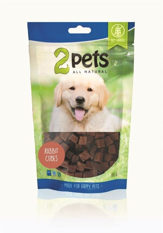 2pets Dogsnack Rabbit Cubes, 100 g x6