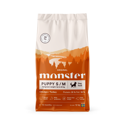 Monster Dog Original Puppy S/M Chicken/Turkey 12 kg