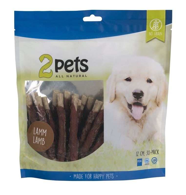 2pets Tuggpinne mald, lamm, 12cm, 30-pack, 400g x10