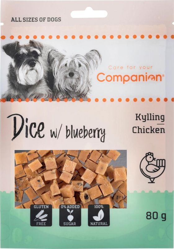 Companion Dice m/blåbär Kyckling 80g x18