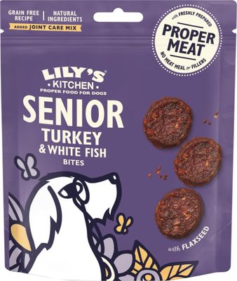 Lilys K. Turkey & White Fish Bites for Senior Dogs 70g x8