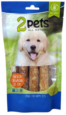 2pets Tuggrulle m kycklingfilé 17cm 3-pack, 140g x6