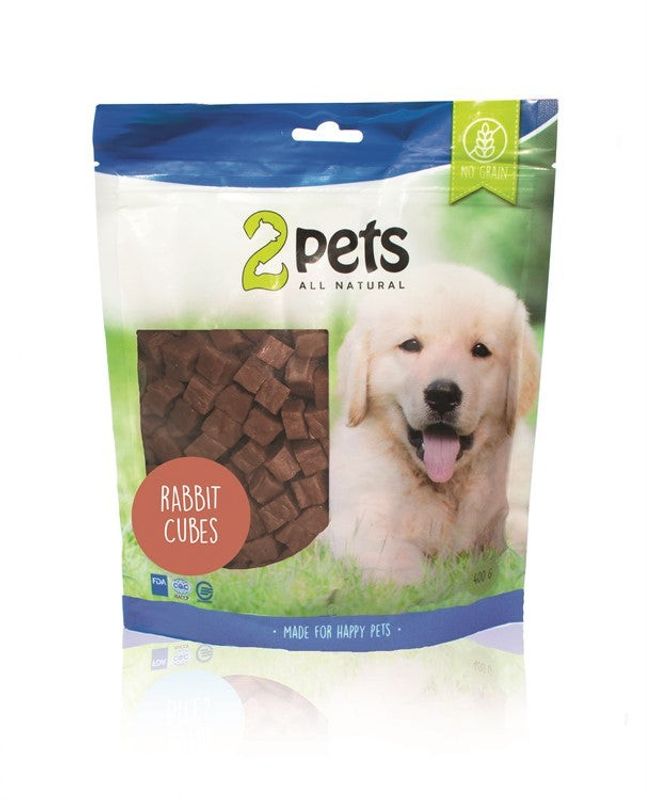 2pets Dogsnack Rabbit Cubes, 400 g x5