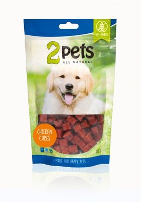 2pets Dogsnack Chicken Cubes, 100 g x6