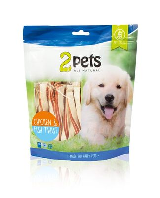 2pets Dogsnack Chicken&Fish Twist, 400 g x5