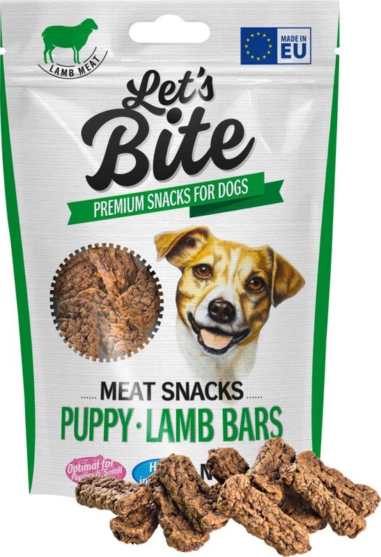 Lets Bite Meat Snacks. PUPPY Lammstänger 80g x12