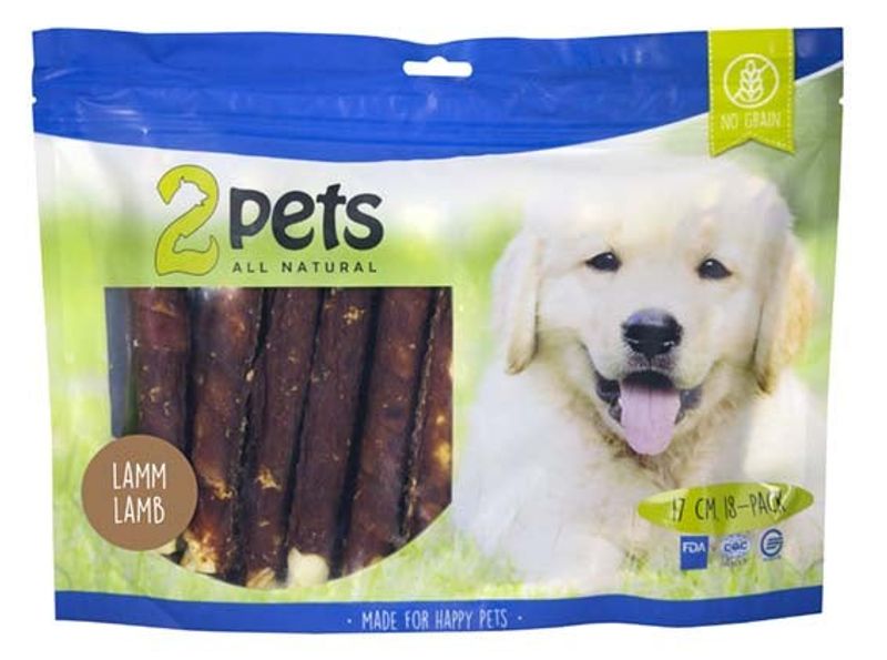 2pets Tuggrulle m lamm 17cm 18-pack XL, 840g x6