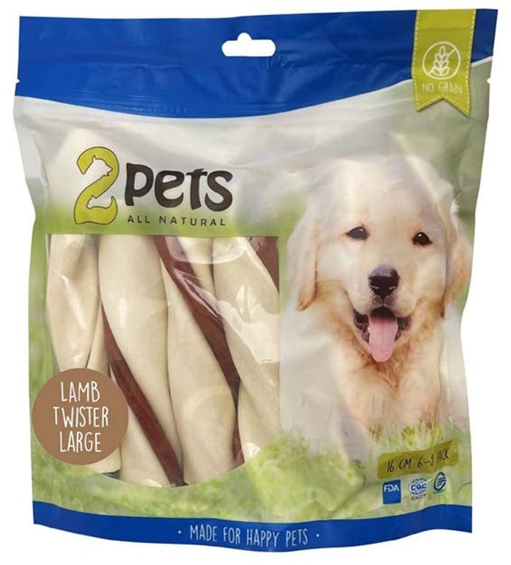 2pets Tuggtwister m lamm, Large, 500 g x6