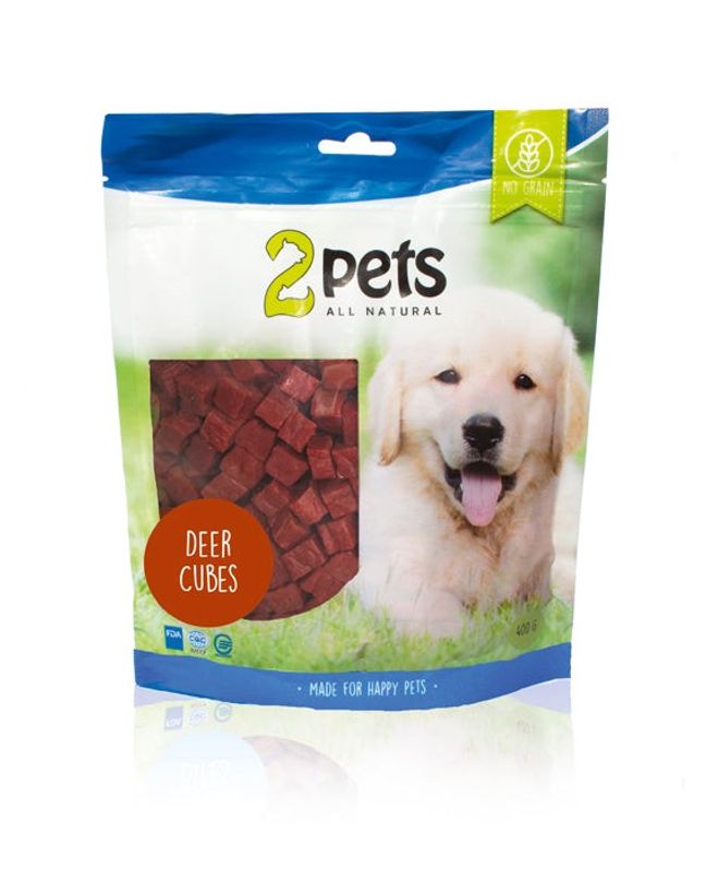 2pets Dogsnack Deer Cubes, 400 g x5