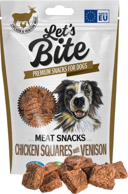 Lets Bite Meat Snacks. Kycklingtärningar med vilt 80g x12