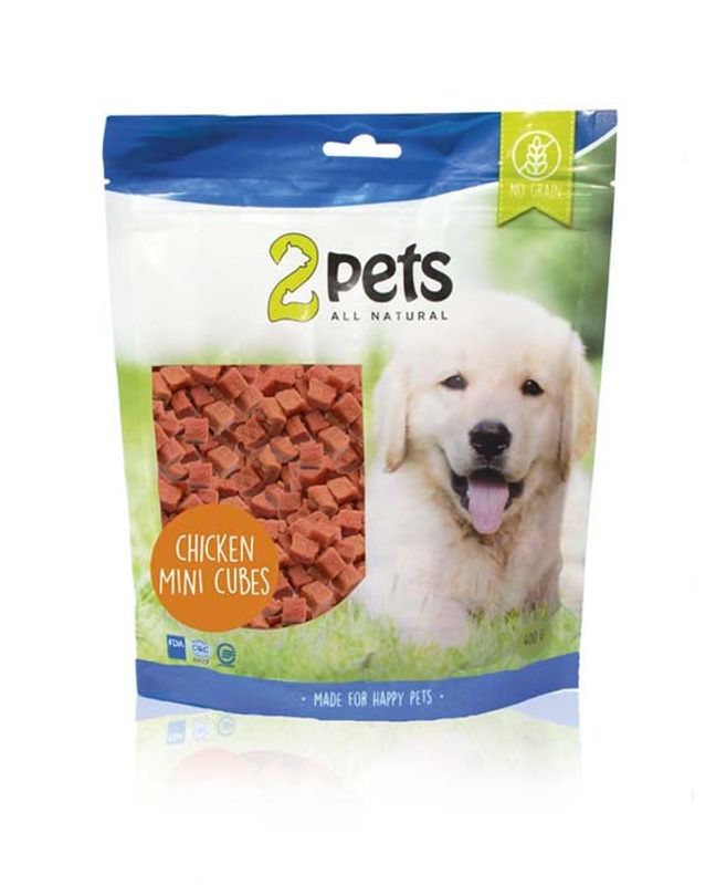 2pets Dogsnack Chicken MiniCubes, 400g x5