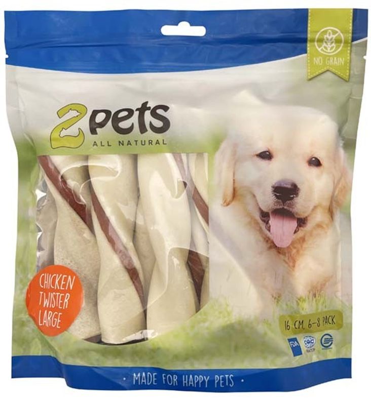 2pets Tuggtwister m kycklingfilé, Large, 500 g x6