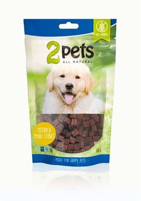 2pets Dogsnack Ostrich/Struts MiniCubes, 100 x6