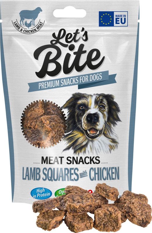 Lets Bite Meat Snacks. Lammtärningar med kyckling 80g x12