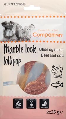 Companion marble look lollipop - nötkött & torsk 70g x 12