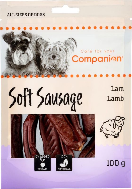 Companion Short Sausage - lam 100g x18