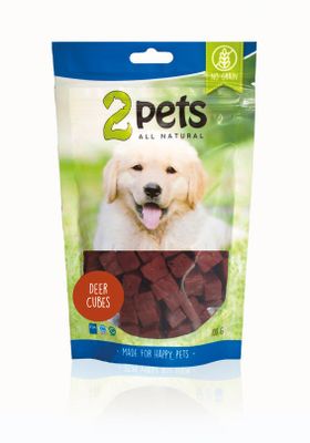 2pets Dogsnack Deer Cubes, 100 g x6