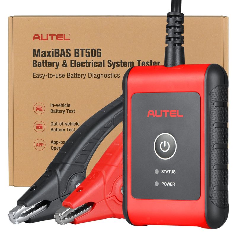 Autel MaxiBAS BT506 Batteritestare – Professionell Bluetooth Batterianalysator för 6V/12V Batterier och 12V/24V Laddsystem