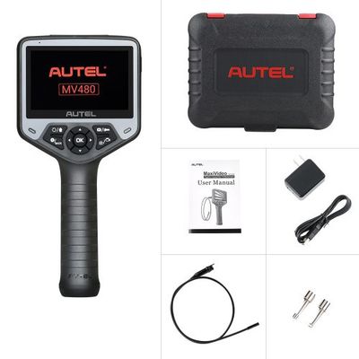 Autel MaxiVideo MV480 Inspektionskamera – HD Videoskop med Dubbelkamera, 1080P, 4,1" Skärm och 1 m Flexibel Kabel