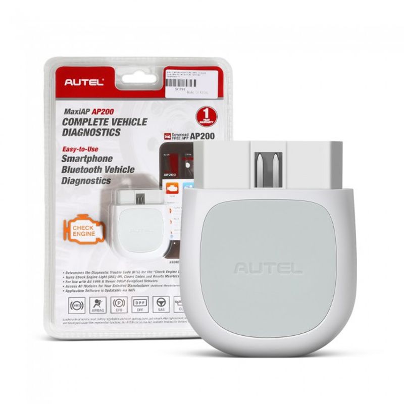 Autel MaxiAP AP200 Bluetooth OBD2 Diagnosverktyg – Full Systemdiagnos, Servicefunktioner & AutoVIN för iOS och Android