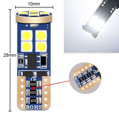 LED diodlampa T10  W5W med Canbus 12 st Samsung dioder xenonvit
