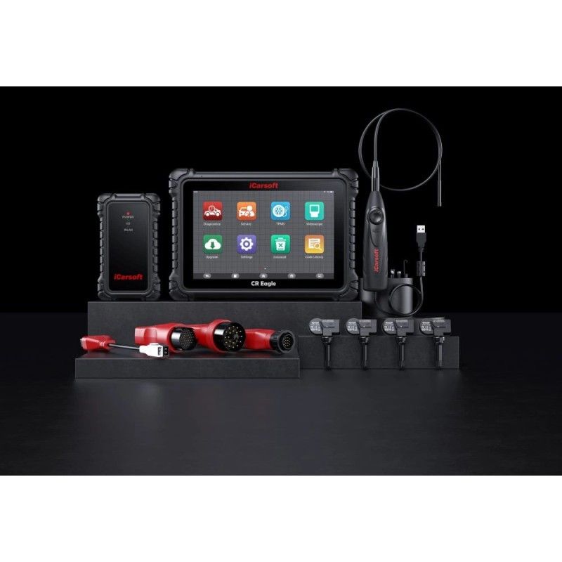 iCarsoft CR EAGLE Felkodsläsare Diagnosverktyg med Bluetooth, DoIP, TPMS – inkl. kabelkit & kamera