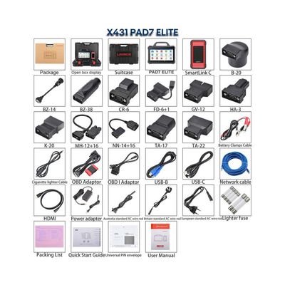 Launch X431 PAD VII Elite (PAD7) – Professionell tvåvägsdiagnos med J2534-programmering och topologikarta | 2 års licens