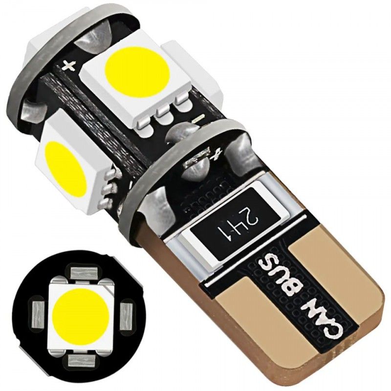 Led diod lampa T10 W5W 5 st 5050 SMD dioder canbus 2-pack