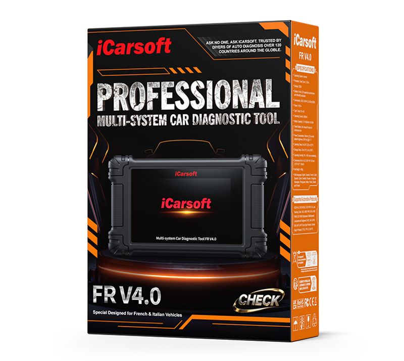 iCarsoft FR V4.0 OBD2 Diagnosverktyg & Felkodsläsare för Peugeot, Citroën, Renault, Fiat, Alfa Romeo, Ferrari & Maserati