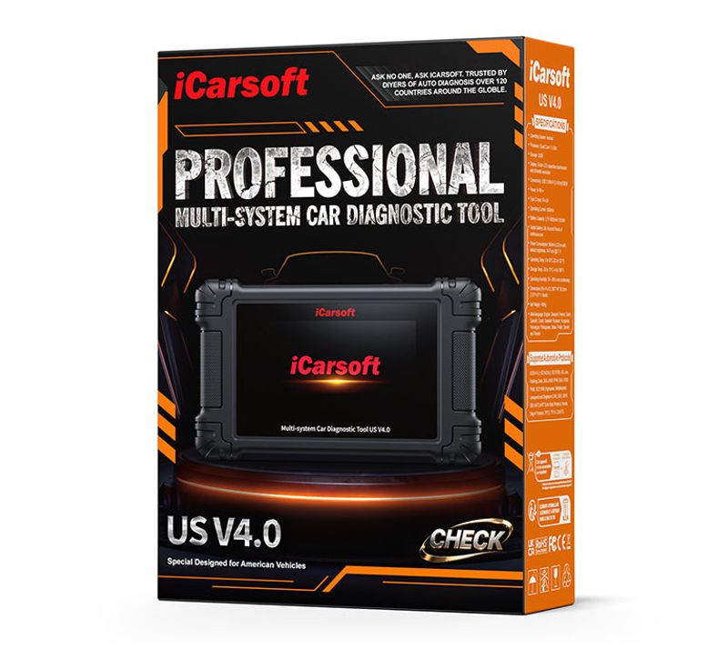 iCarsoft US V4.0 Felkodsläsare för Amerikanska Bilar – Bi-Directional, OBD2 & Livstids Uppdateringar