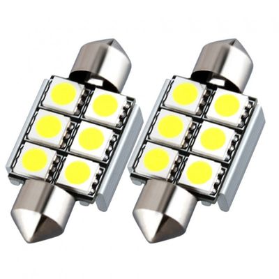 Led diodlampa SV85 C5W Spollampa Festoon 36 mm Canbus 6 SMD 2-pack